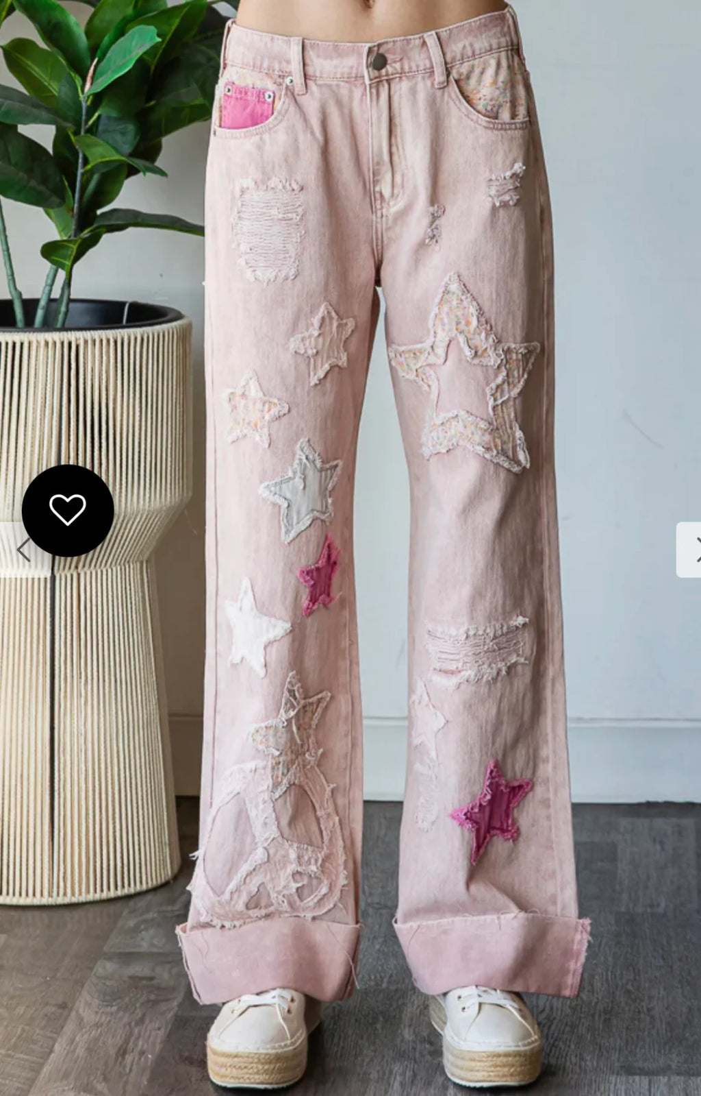 Oli & Hali - Peace + Stars Patchwork Cuff Jeans