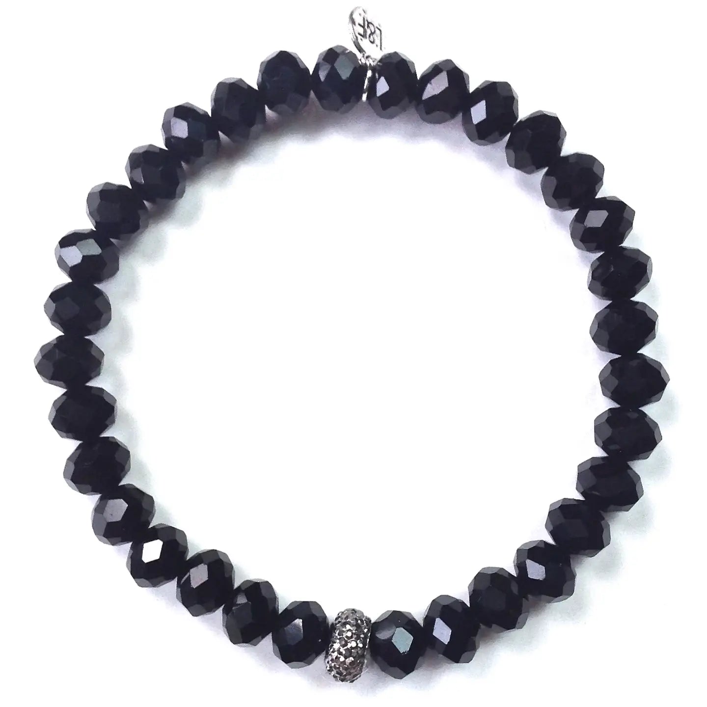 Faceted Glass Stretch Bracelet