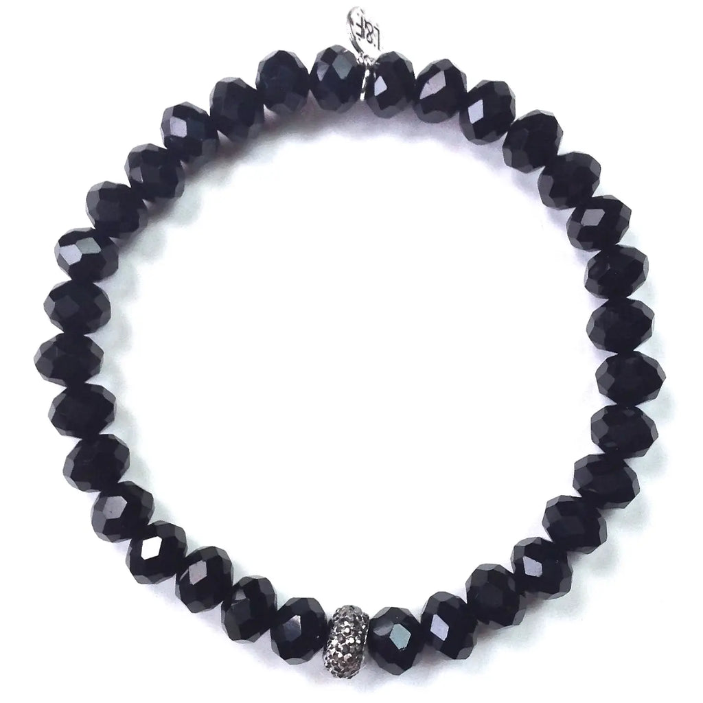 Faceted Glass Stretch Bracelet