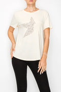 Origami - Beige T-shirt with Sequin Star