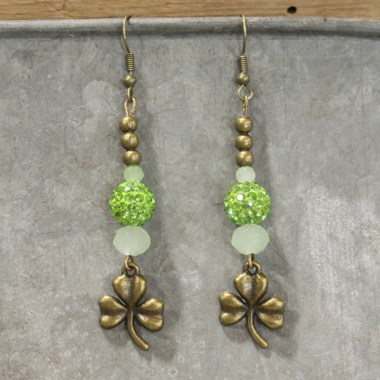 The Primitive Peddler - Shamrock Land Dangle Earrings