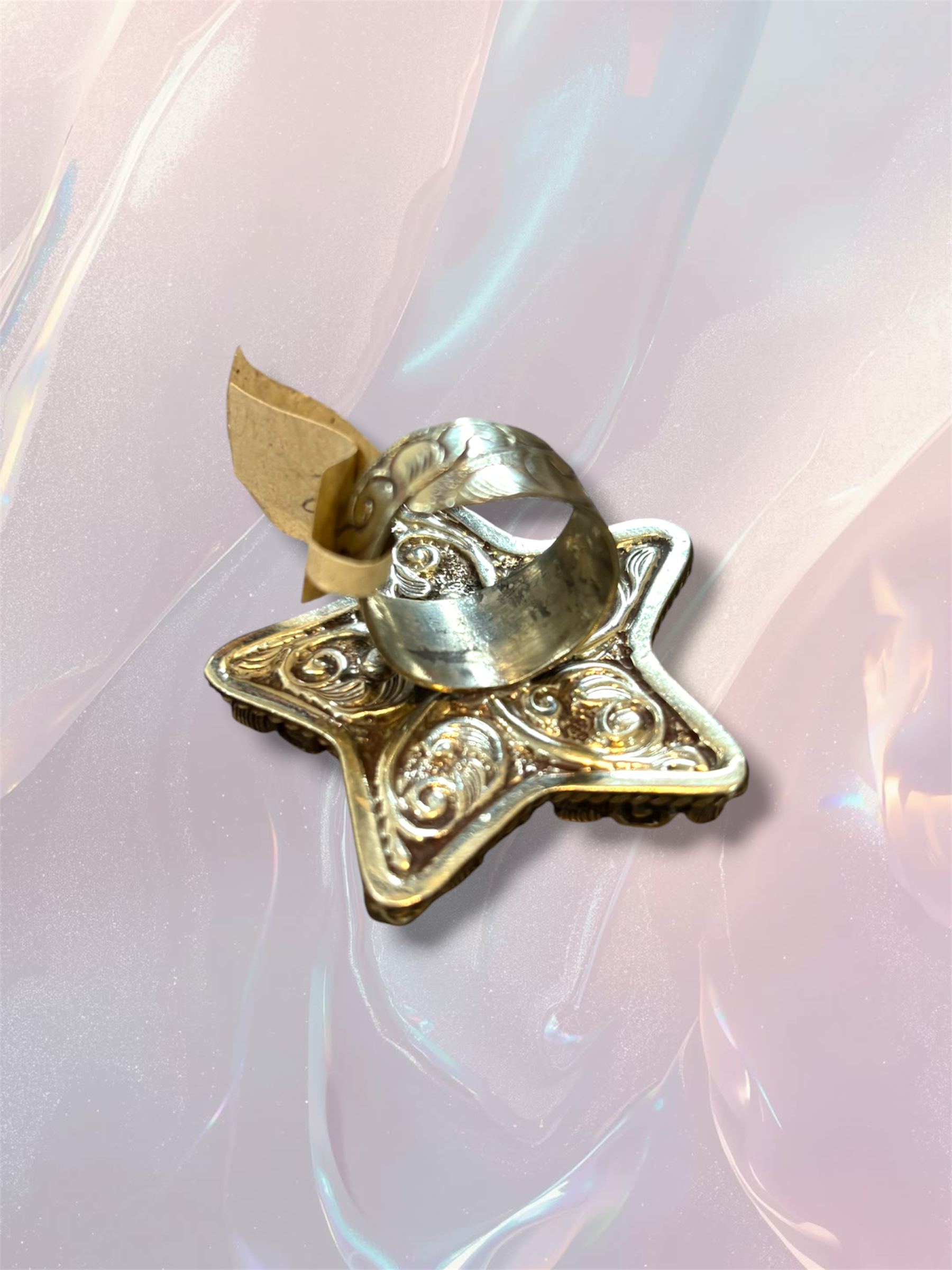 Turquoise Star Adjustable Ring