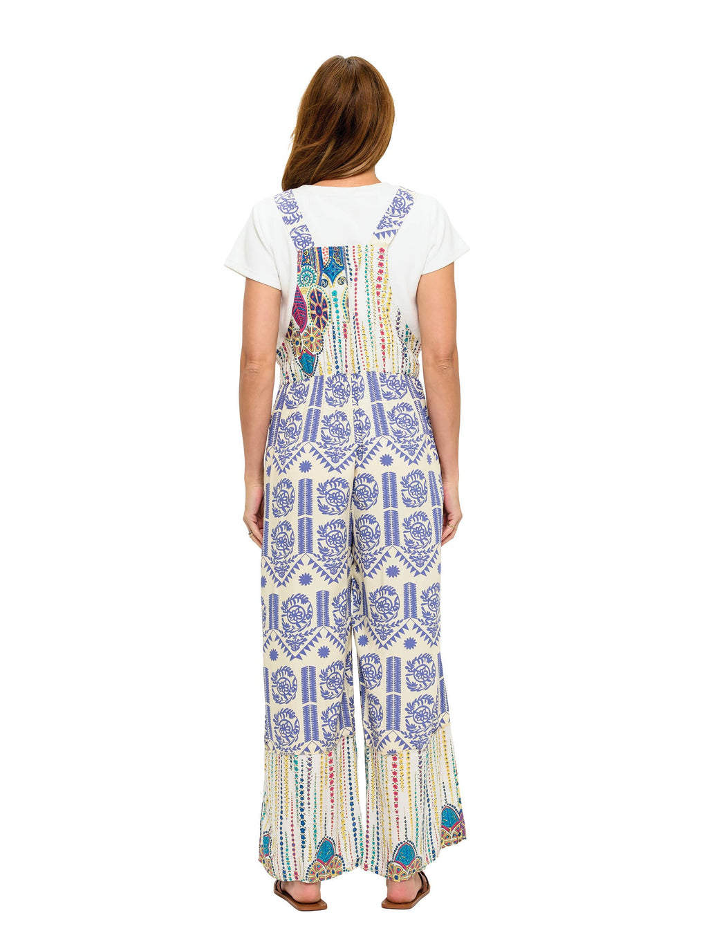Flowy Printed Patchwork Overall