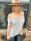 Gray Tattered Ripped Tee