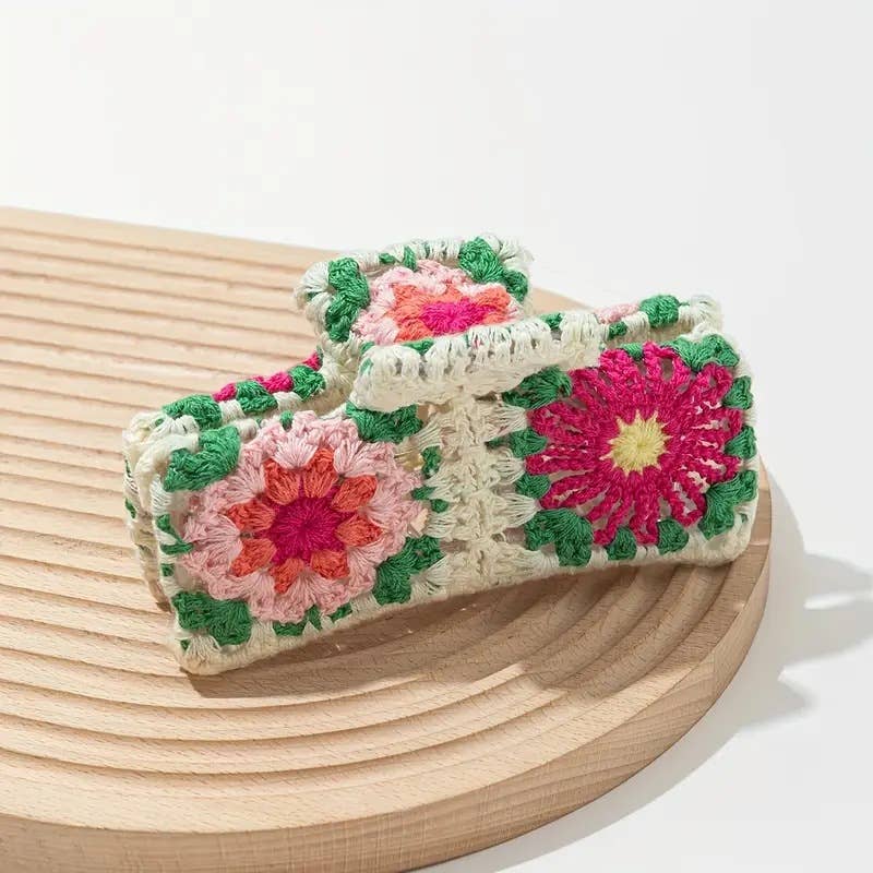 Pastoral Style Knitted Crochet Hair Claws