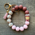 But First Coffee Silicone Bead Wristlet Keychain