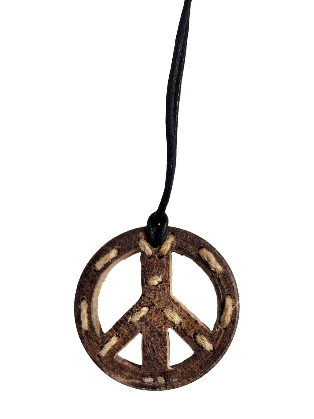 Bundle Wooden Peace Sign Long Necklace