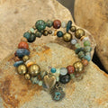The Primitive Peddler - Verdigris Heart Wrap Bracelet