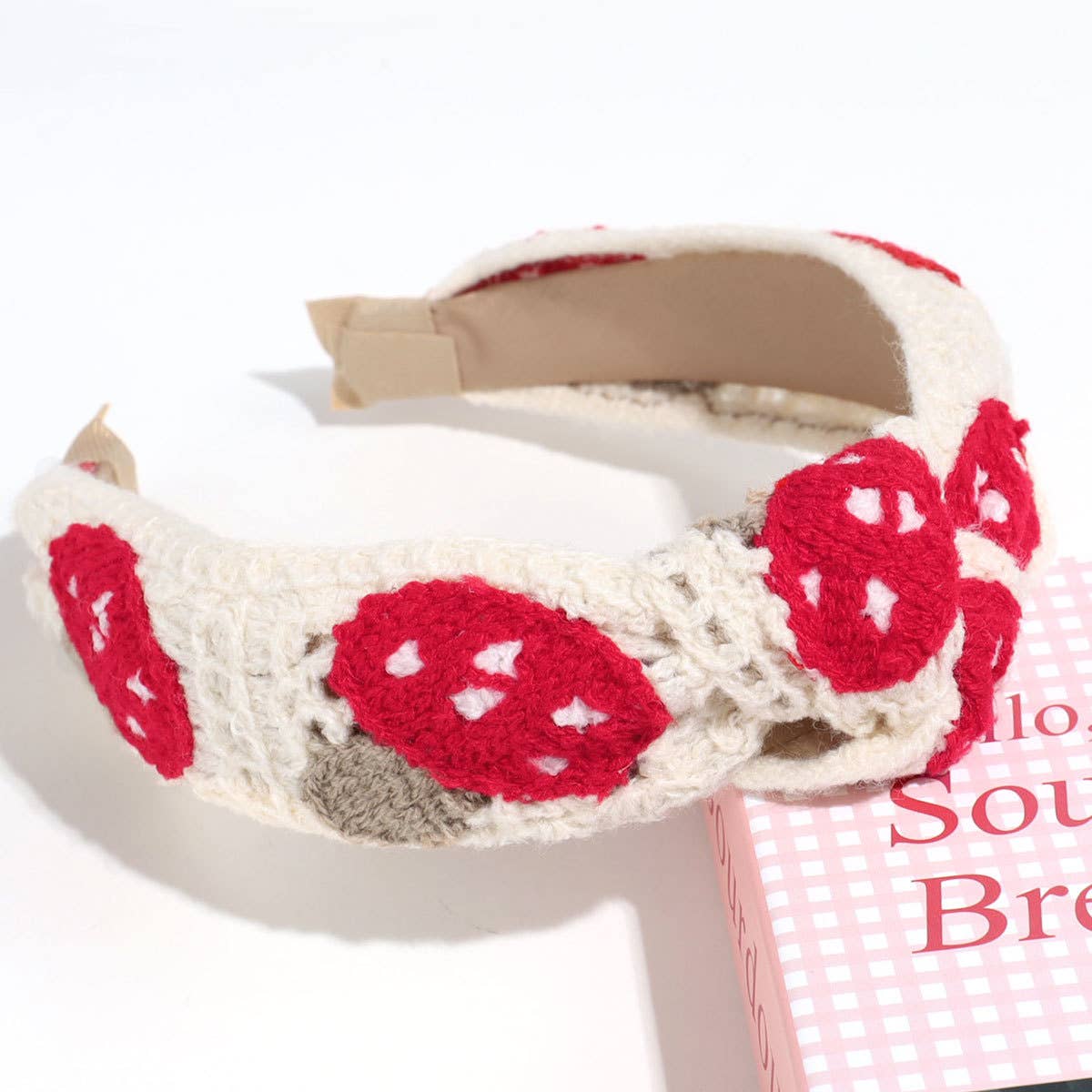 Sweet Knitted Floral Colorful Strawberry Knotted Headband