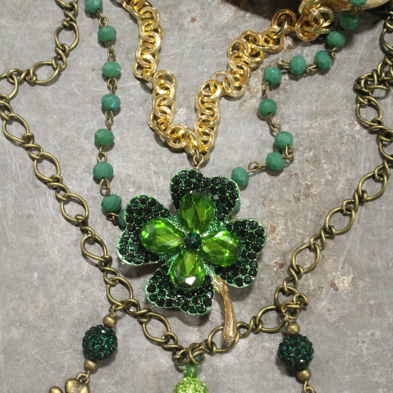 The Primitive Peddler - Four Leaf Clover Layered Necklace