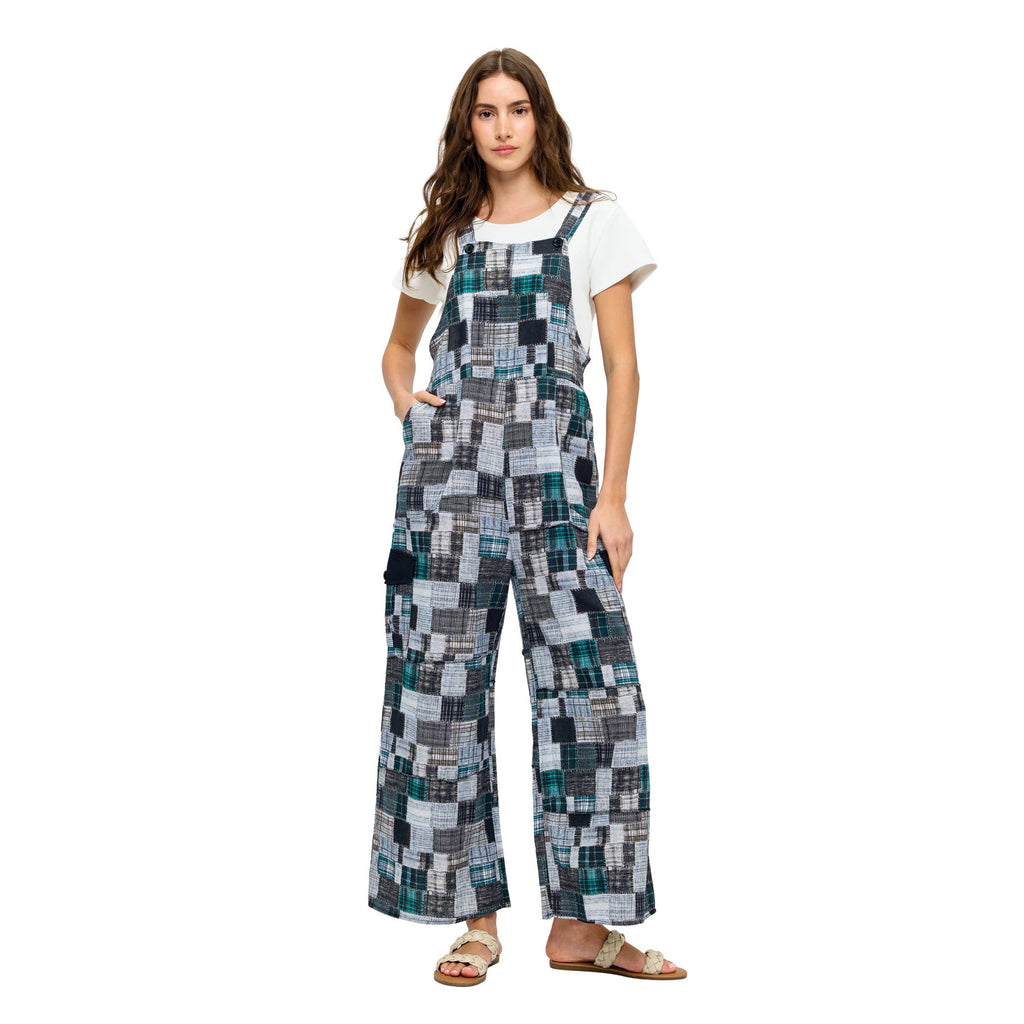 Boho Patchwork Print Overall