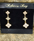 Gold Clover Charm Earring Drops