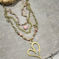 The Primitive Peddler - Layers of Love Big Heart Blush Necklace