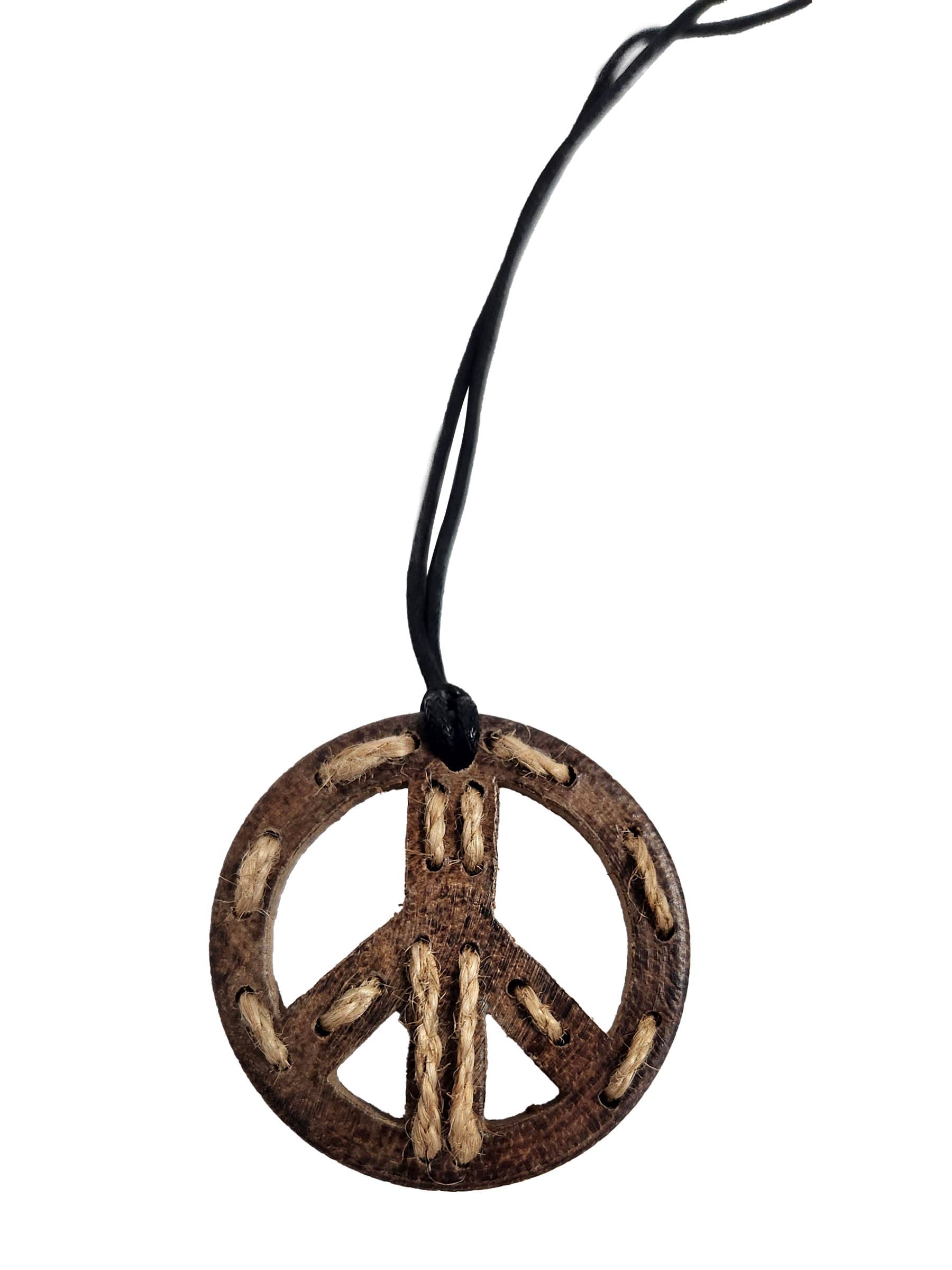 Bundle Wooden Peace Sign Long Necklace