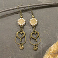 The Primitive Peddler - Tender Heart Czech Glass Dangle Earrings