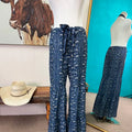 Rockin A Design Rodeo bandana tiered ruffle pant