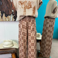 Rockin A Design Cozy Cowpony Brown Check Western Print Pant
