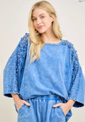 j.Her - Mineral Washed Flower Trim Top