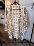POL Mocha Multi Crochet Cardigan SMC249