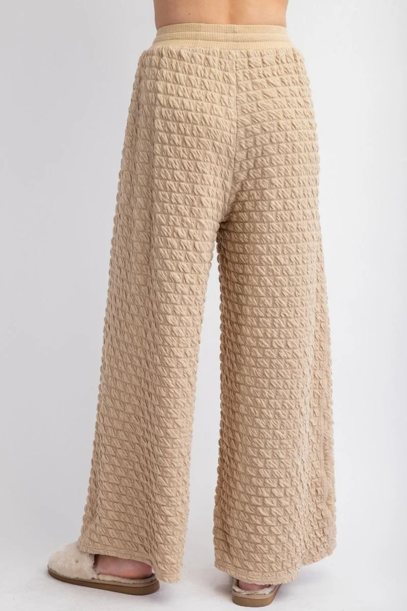 Easel -  Puff Textured Poly Hacci Pants