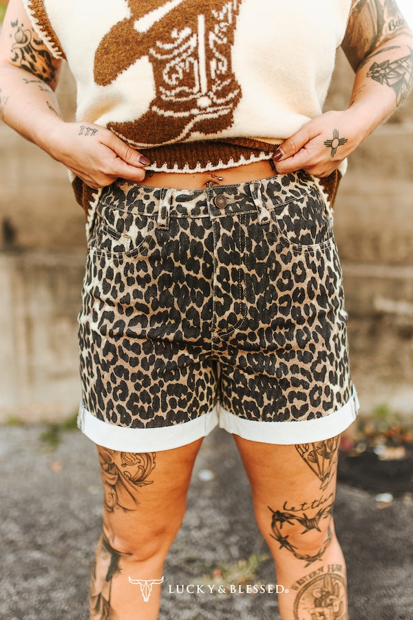 Lucky & Blessed - Leopard Print Shorts