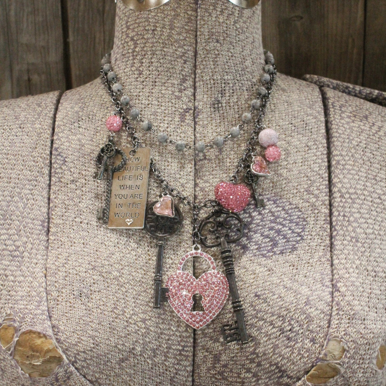 The Primitive Peddler - Locked in Love Charm'd Necklace