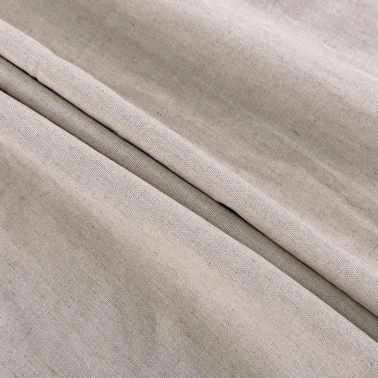 Cotton linen French V-neck lantern sleeve dress