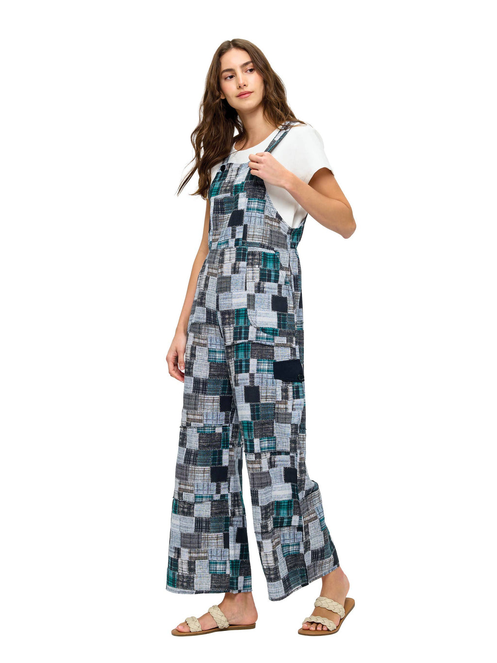 Boho Patchwork Print Overall