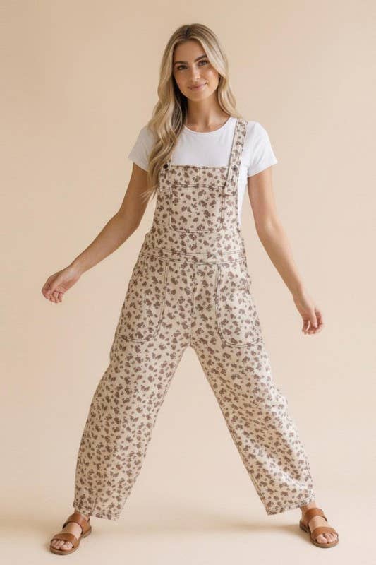 Barrel Bib Overalls Suspender Floral Overalls