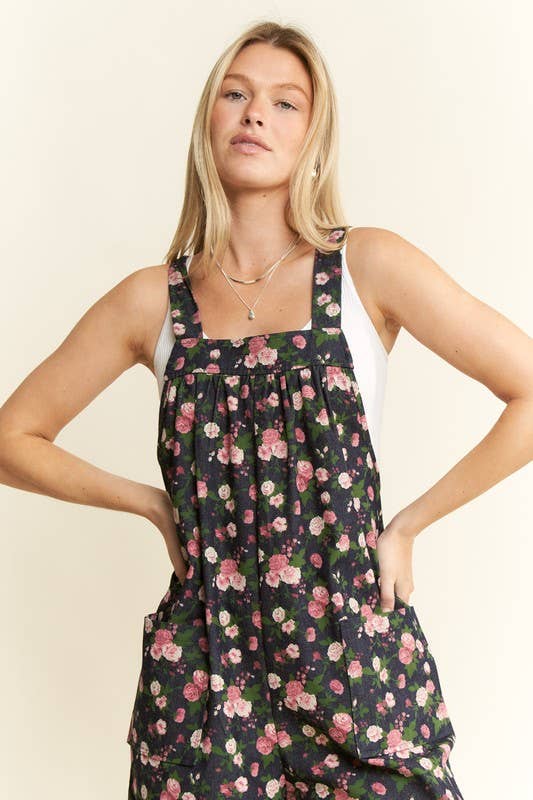 PLUS SIZE FLORAL PRINT JUMPSUIT