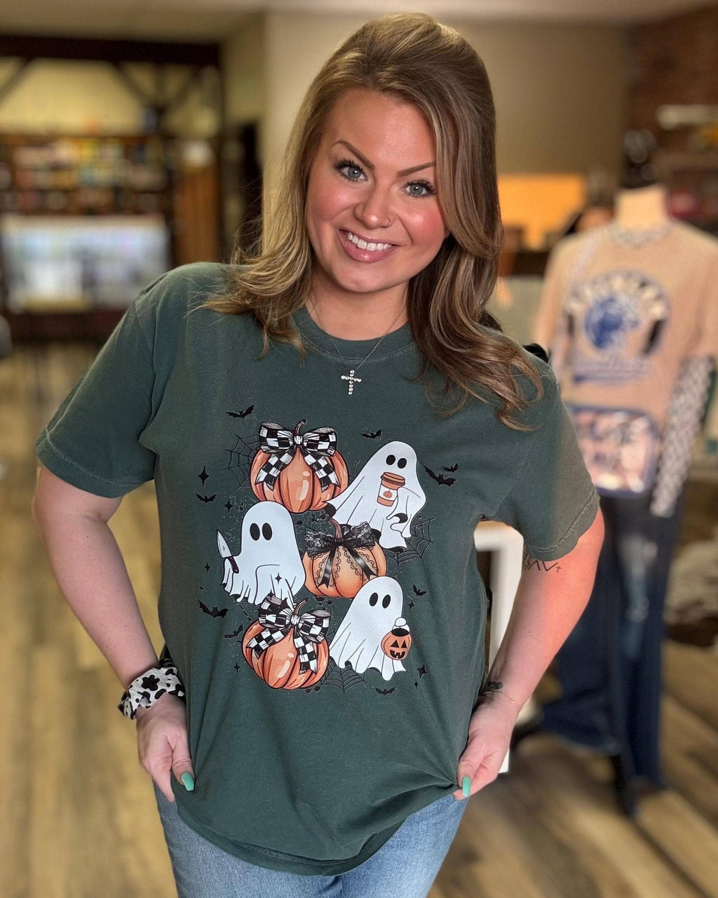 Pumpkin Patch Ghosts Spooky Halloween T-Shirt