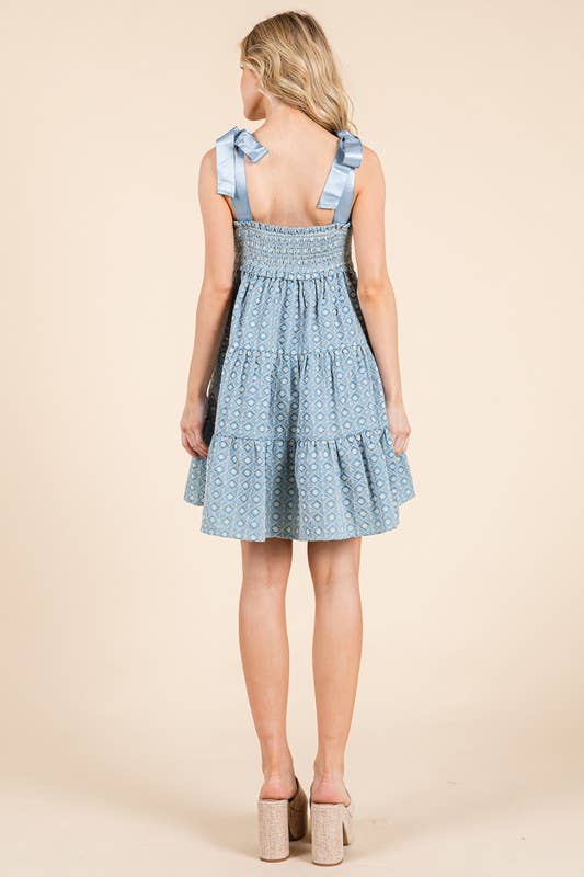 Embroidered Mini Dress