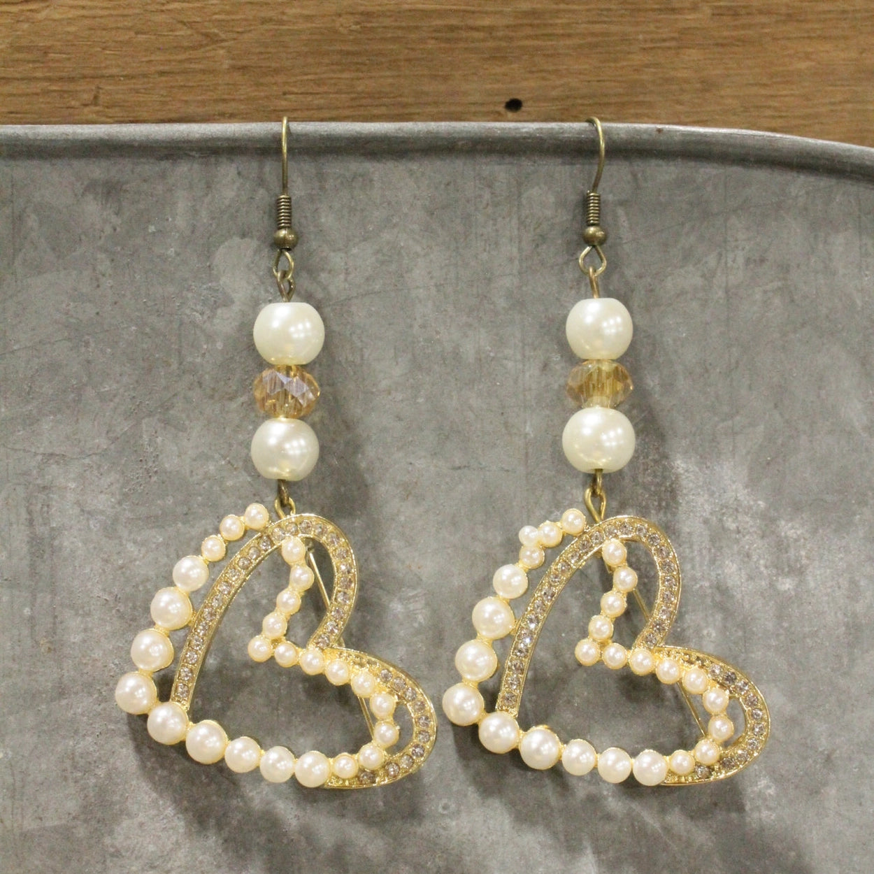 The Primitive Peddler - Never Enough Hearts Dangle Earrings