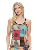 Tank Top Hippie Patchwork Art Printed