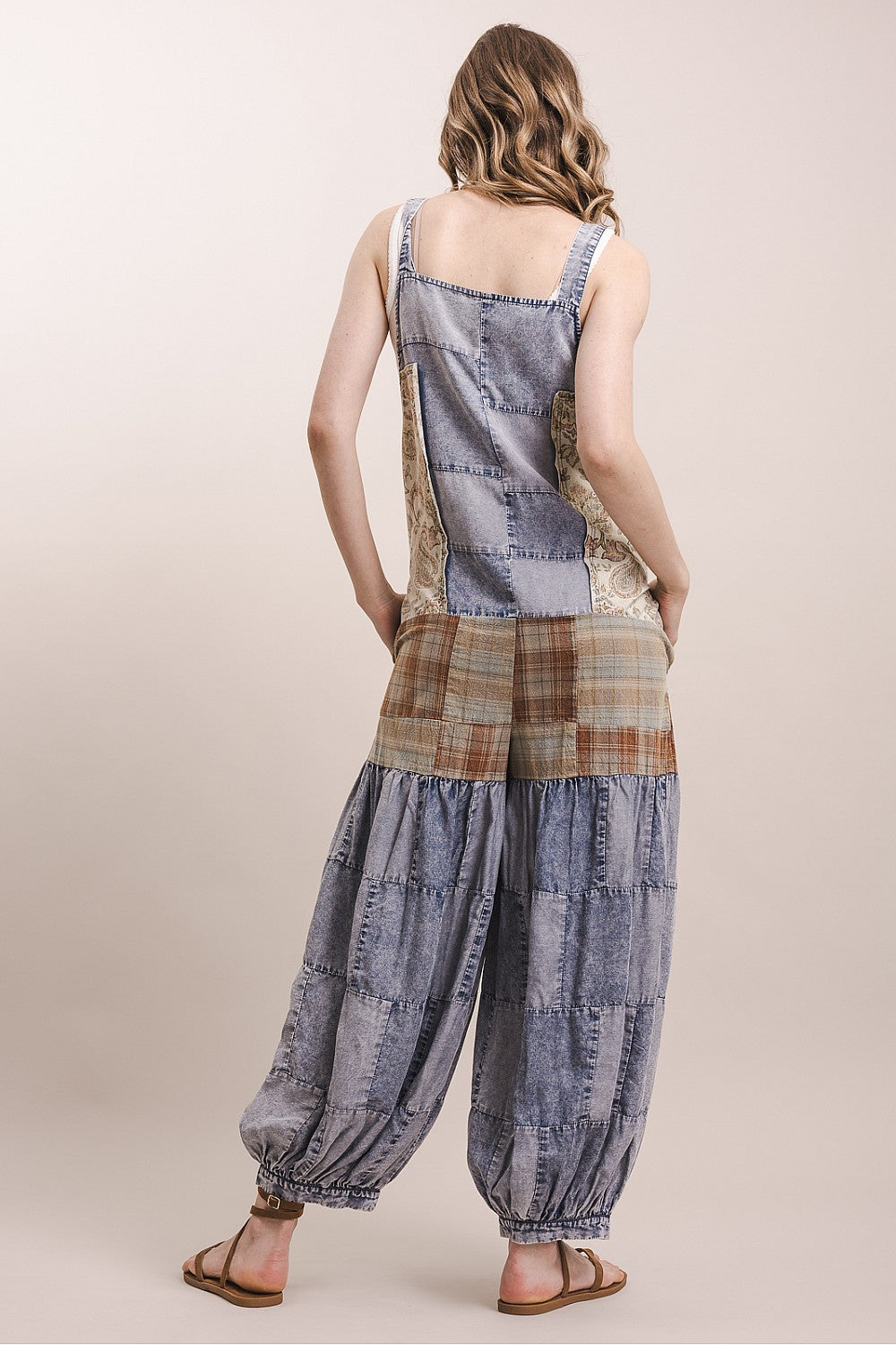 Multi Print Adjustable Strap Overalls
