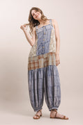 Multi Print Adjustable Strap Overalls