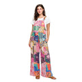 Hippie Wide Leg Printed Patchwork Overall