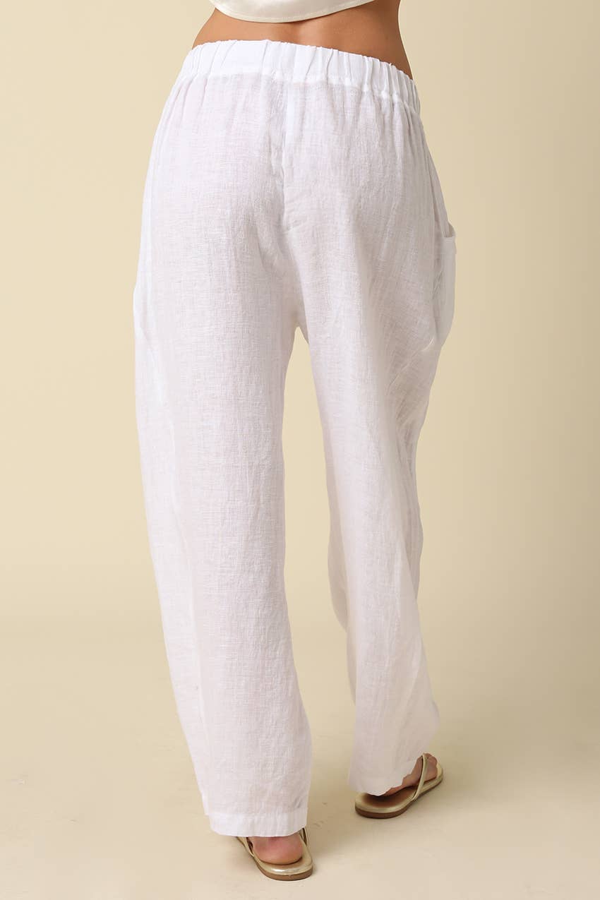 Ronnie Barrel Linen Pant