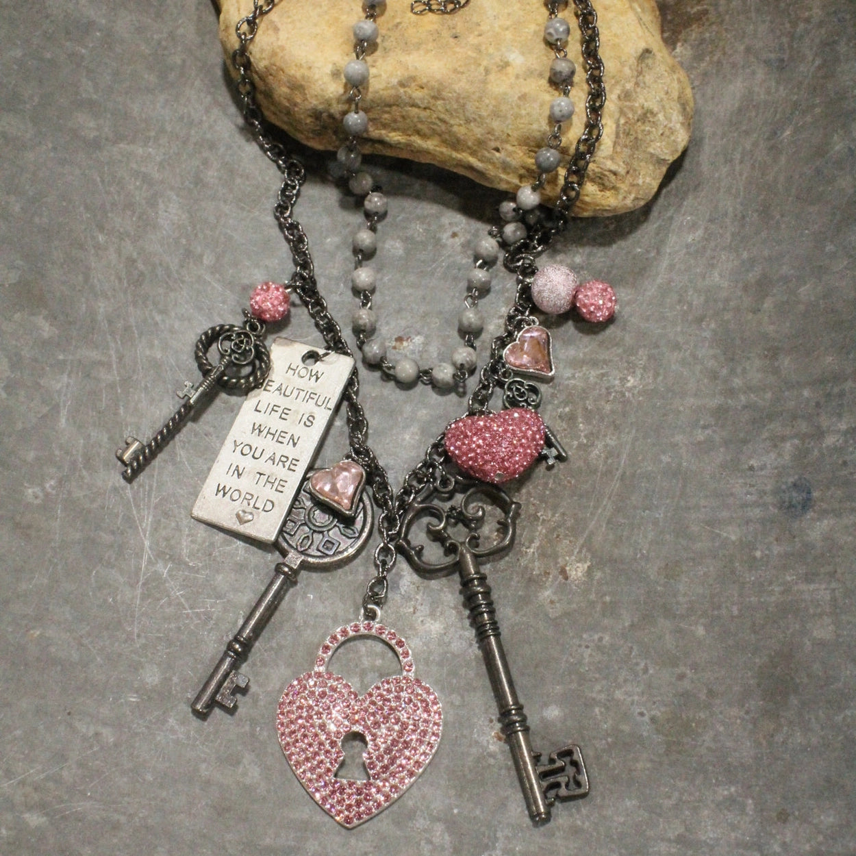 The Primitive Peddler - Locked in Love Charm'd Necklace