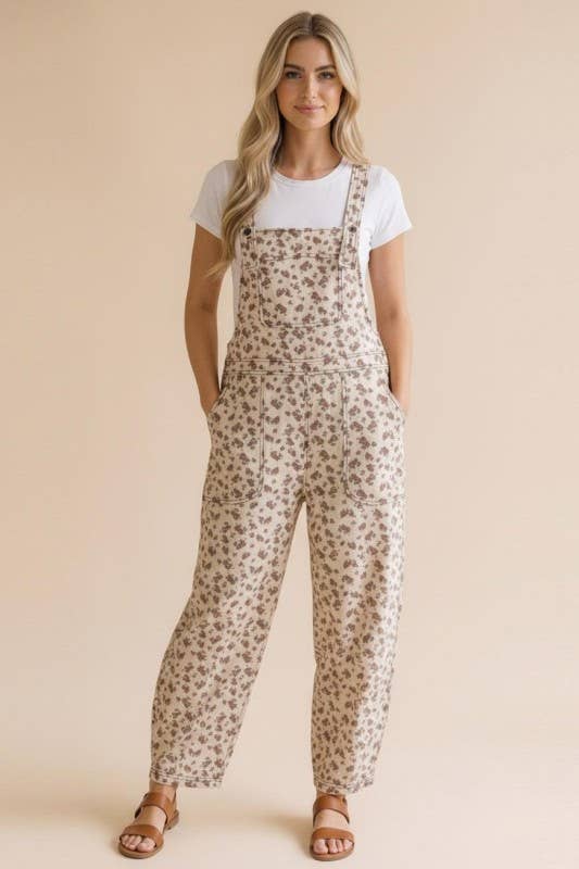 Barrel Bib Overalls Suspender Floral Overalls