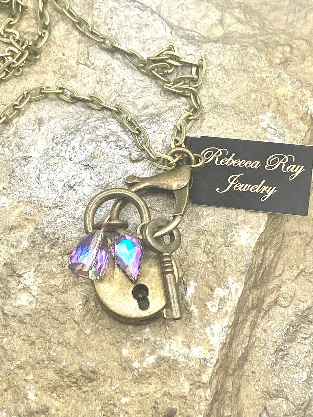 Vintage Lock and Key Charm Necklace