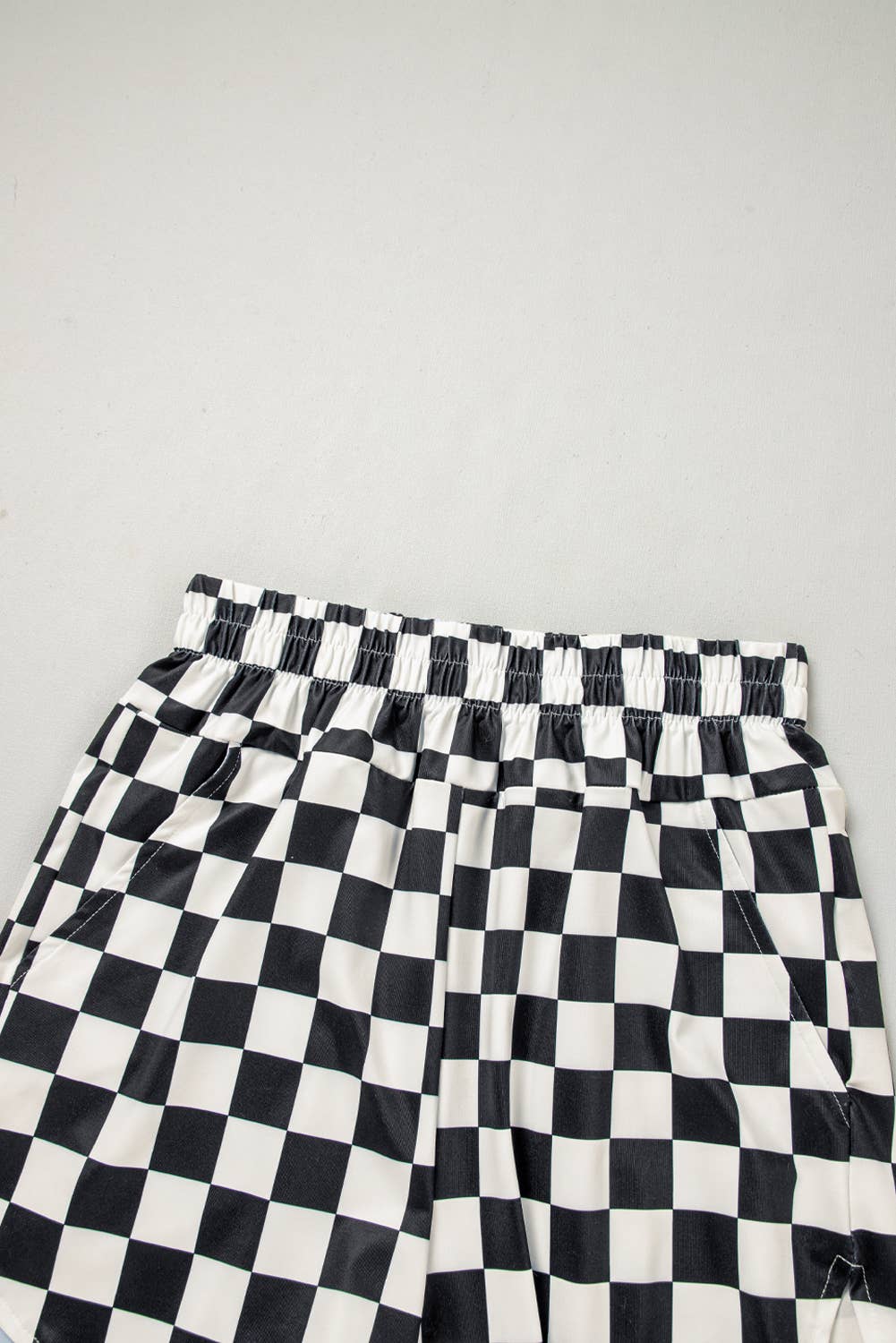 Checkered Print High Waist Casual Shorts (S-XL)
