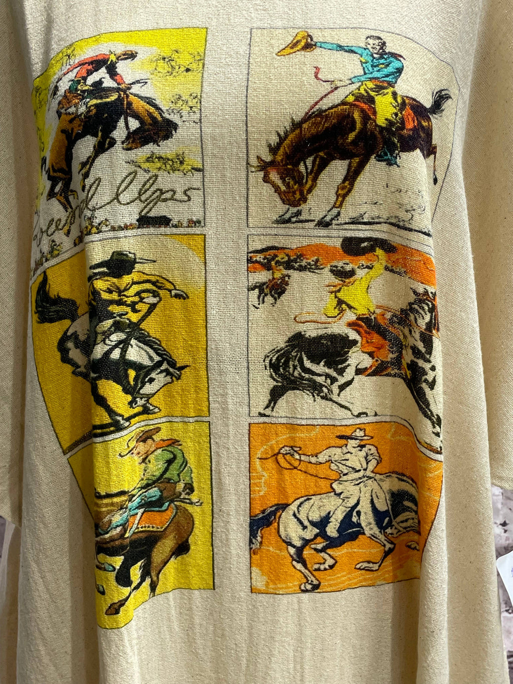 Ivory One Size Kaftan with Rodeo Graphic