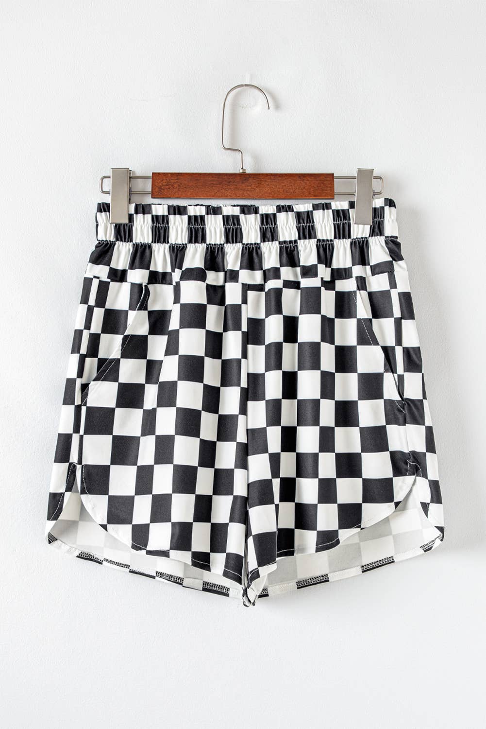 Checkered Print High Waist Casual Shorts (S-XL)