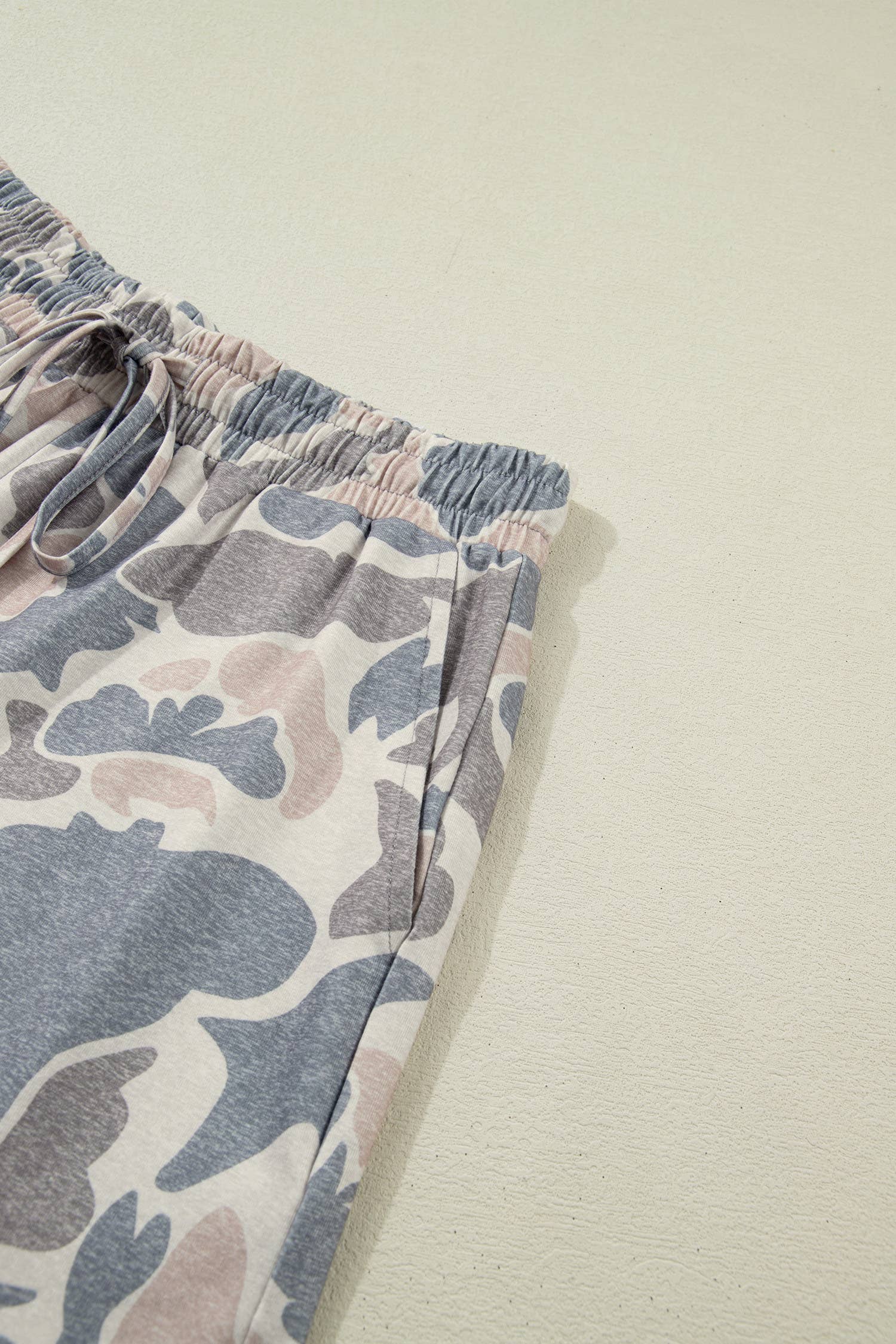 Camouflage Short Sleeve Top and Shorts Lounge Set (S-4X)