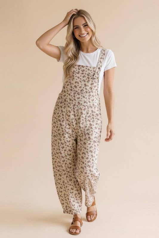 Barrel Bib Overalls Suspender Floral Overalls