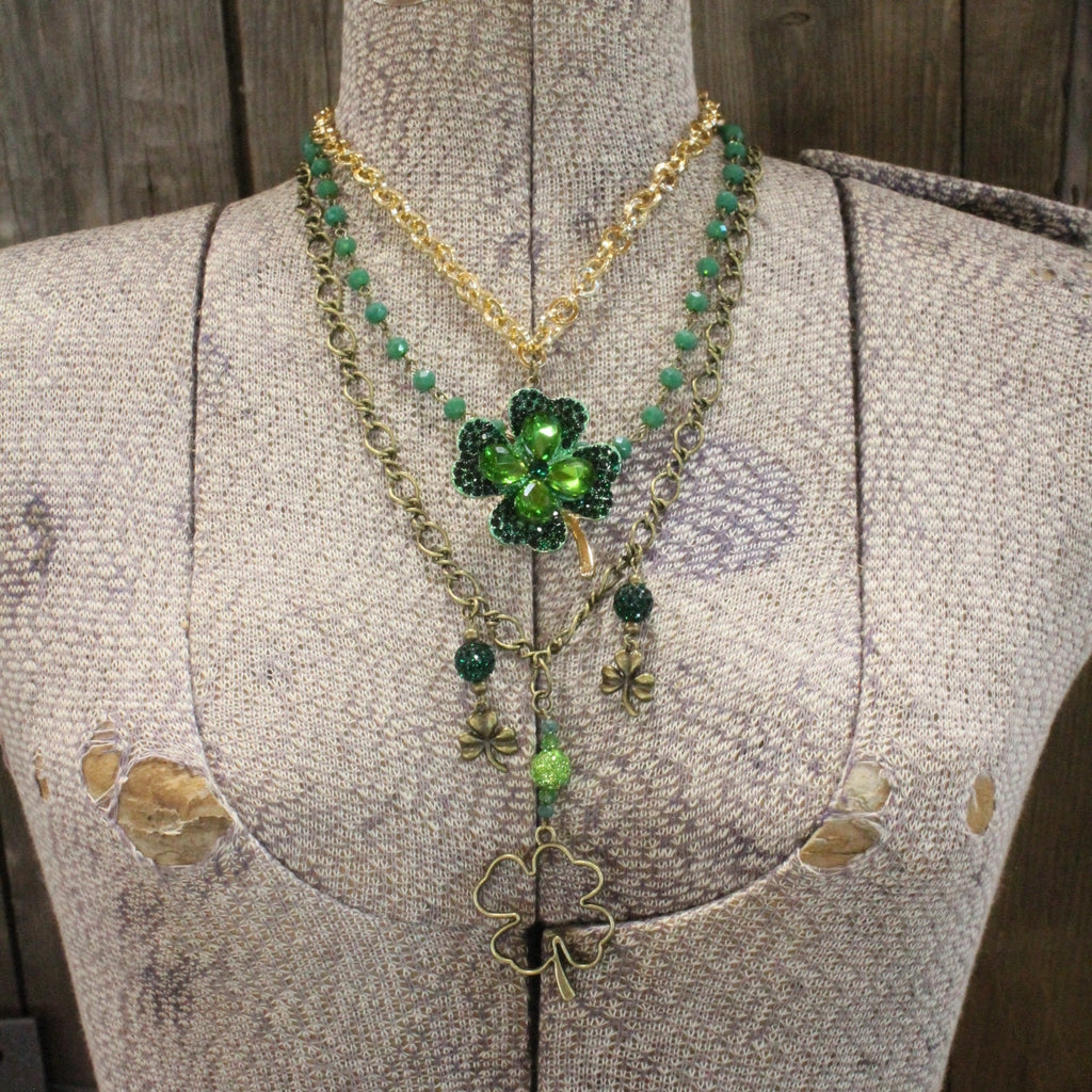 The Primitive Peddler - Four Leaf Clover Layered Necklace
