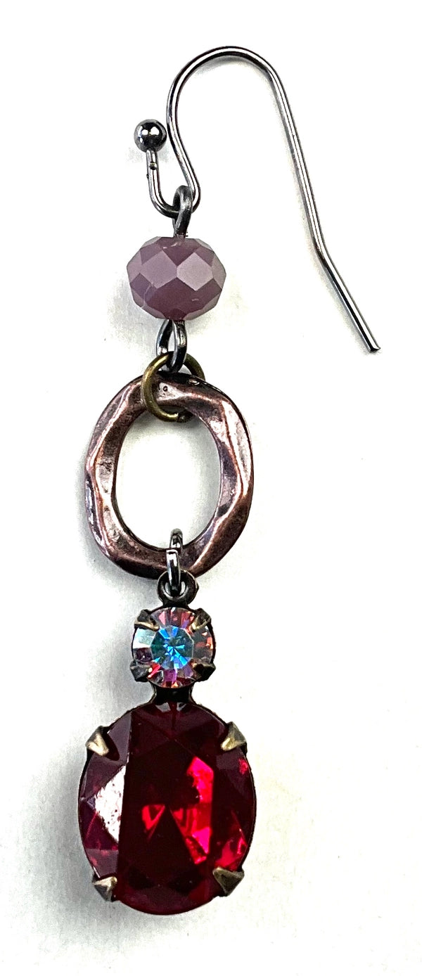 Simple Drop Dangle Earrings with Rhinestones