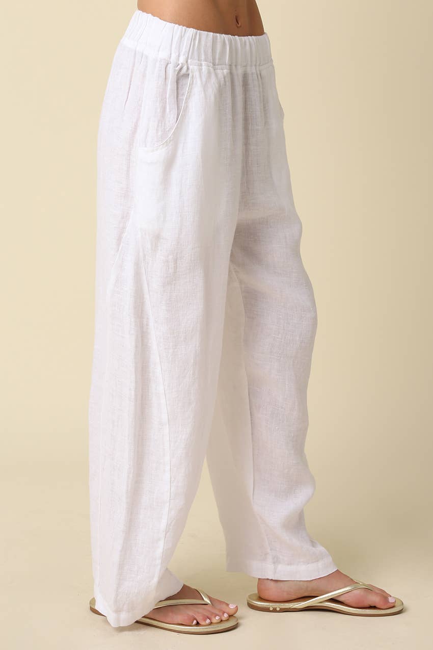 Ronnie Barrel Linen Pant