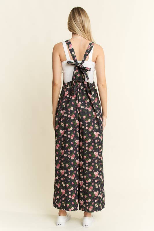 PLUS SIZE FLORAL PRINT JUMPSUIT
